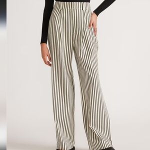 Everlane The Way-high Drape Pant Ivory Stripe Sz 10